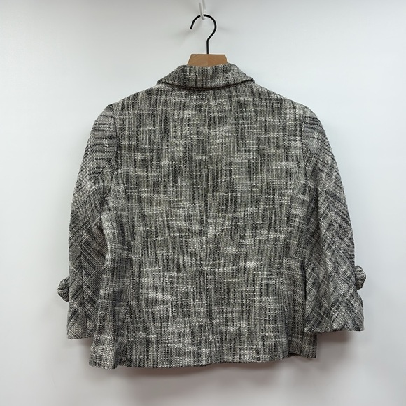 J. Crew Twee Waverly Tweed Plaid Single Breasted Blazer Jacket Retro Black 2 - Picture 4 of 7